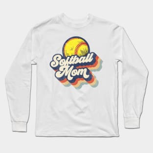 Retro Softball Mom Mother's Day Long Sleeve T-Shirt